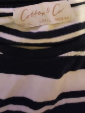 Cotton & Co. Navy and White Striped Knit Top